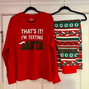 Christmas PJ’s “That’s It! I’m Texting Santa”
Gently worn 
Size 2x